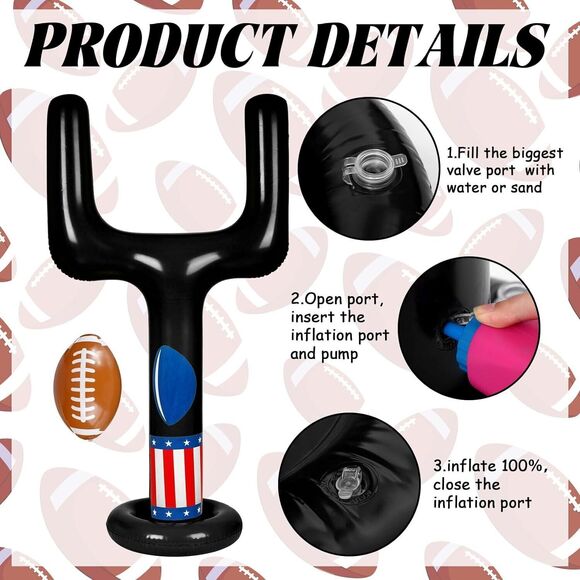 Inflatable Jumbo Football Set Inflatable Football Goal with Ball Target Football - Picture 4 of 7